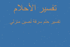 تفسير سرقة لصين منزلي في المنام