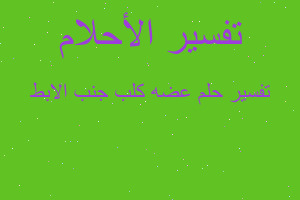 تفسير عضه كلب جنب الابط في المنام