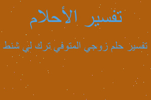 تفسير زوجي المتوفي ترك لي شنط في المنام