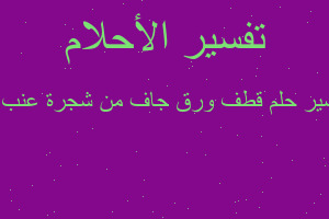 تفسير قطف ورق جاف من شجرة عنب خ في المنام تفسير قطف ورق جاف من شجرة عنب خ في المنام