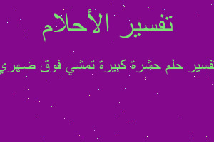 تفسير حشرة كبيرة تمشي فوق ضهري في المنام