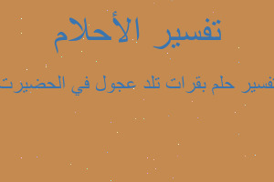 تفسير بقرات تلد عجول في الحضيرت في المنام