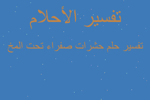 تفسير حشرات صفراء تحت المخ في المنام