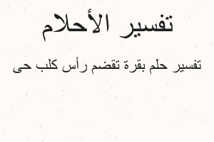 تفسير بقرة تقضم رأس كلب حى في المنام