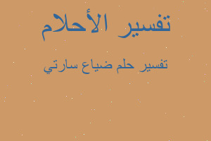 تفسير ضياع سارتي في المنام