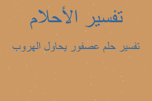 تفسير عصفور يحاول الهروب في المنام