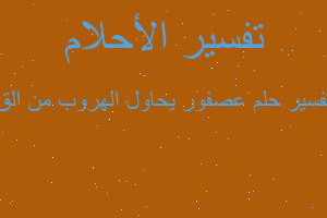 تفسير عصفور يحاول الهروب من الق في المنام