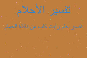 تفسير رأيت كلب من نافذة الحمام في المنام