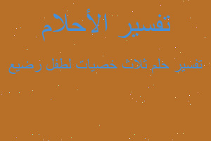 تفسير ثلاث خصيات لطفل رضيع في المنام