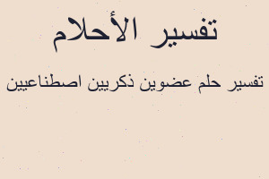 تفسير عضوين ذكريين اصطناعيين في المنام تفسير عضوين ذكريين اصطناعيين في المنام