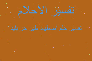 تفسير اصطياد طير حر بليد في المنام تفسير اصطياد طير حر بليد في المنام