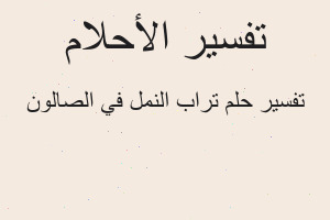 تفسير تراب النمل في الصالون في المنام تفسير تراب النمل في الصالون في المنام