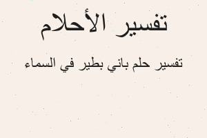 تفسير باني بطير في السماء في المنام تفسير باني بطير في السماء في المنام
