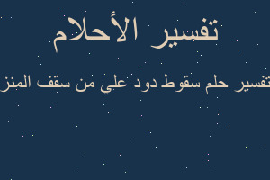 تفسير سقوط دود علي من سقف المنز في المنام تفسير سقوط دود علي من سقف المنز في المنام