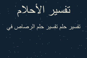 تفسير تفسير حلم الرصاص في في المنام تفسير تفسير حلم الرصاص في في المنام