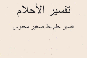 تفسير بط صغير محبوس في المنام