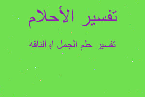 تفسير الجمل اوالناقه في المنام تفسير الجمل اوالناقه في المنام