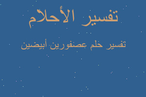 تفسير عصفورين أبيضين في المنام