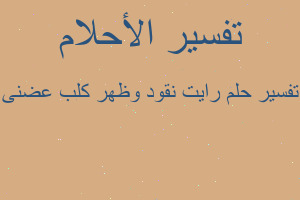 تفسير رايت نقود وظهر كلب عضنى في المنام تفسير رايت نقود وظهر كلب عضنى في المنام