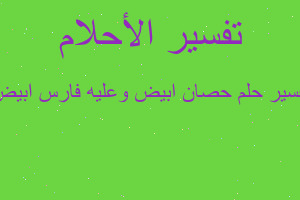 تفسير حصان ابيض وعليه فارس ابيض في المنام تفسير حصان ابيض وعليه فارس ابيض في المنام