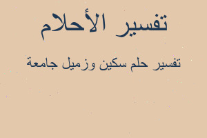 تفسير سكين وزميل جامعة في المنام