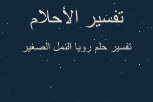 تفسير رويا النمل الصغير في المنام تفسير رويا النمل الصغير في المنام