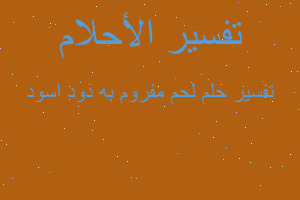 تفسير لحم مفروم به دود اسود في المنام تفسير لحم مفروم به دود اسود في المنام