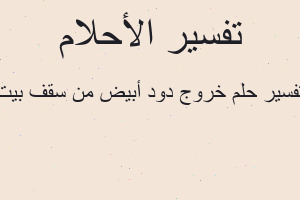 تفسير خروج دود أبيض من سقف بيت في المنام تفسير خروج دود أبيض من سقف بيت في المنام