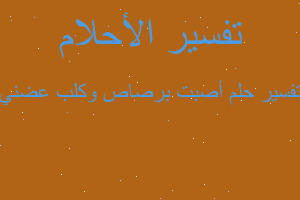 تفسير أصبت برصاص وكلب عضني في المنام