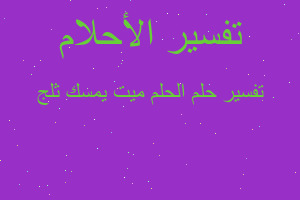 تفسير الحلم ميت يمسك ثلج في المنام