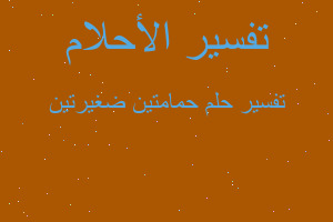 تفسير حمامتين ضغيرتين في المنام