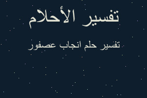 تفسير انجاب عصفور في المنام