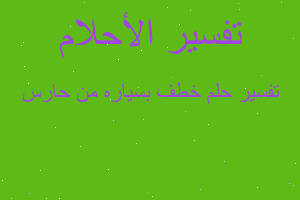 تفسير خطف بسياره من حارس في المنام