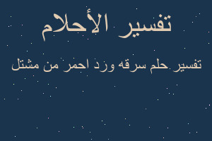 تفسير سرقه ورد احمر من مشتل في المنام