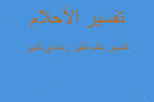 تفسير طير رمادي كبير في المنام