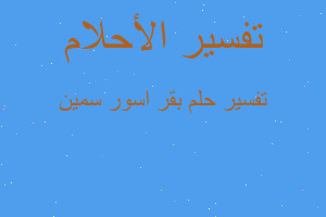 تفسير بقر اسور سمين في المنام تفسير بقر اسور سمين في المنام