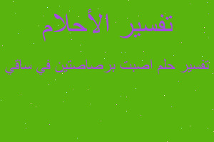 تفسير اصبت برصاصتين في ساقي في المنام