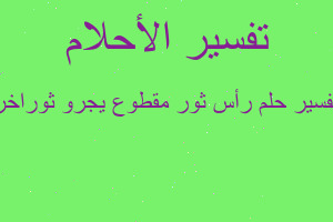 تفسير رأس ثور مقطوع يجرو ثوراخر في المنام