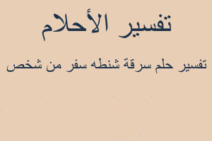 تفسير سرقة شنطه سفر من شخص في المنام