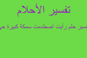 تفسير رأيت اصطدمت سمكة كبيرة حي في المنام