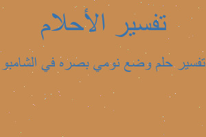 تفسير وضع نومي بصره في الشامبو في المنام