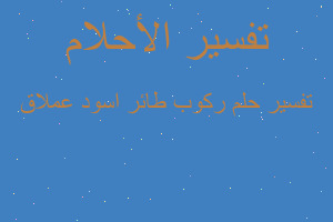 تفسير ركوب طائر اسود عملاق في المنام