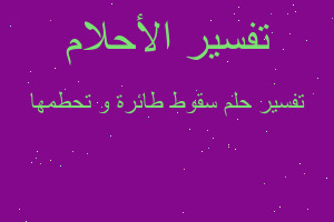 تفسير سقوط طائرة و تحطمها في المنام تفسير سقوط طائرة و تحطمها في المنام