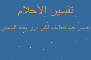 تفسير تنظيف قشر بزر عباد الشمس في المنام